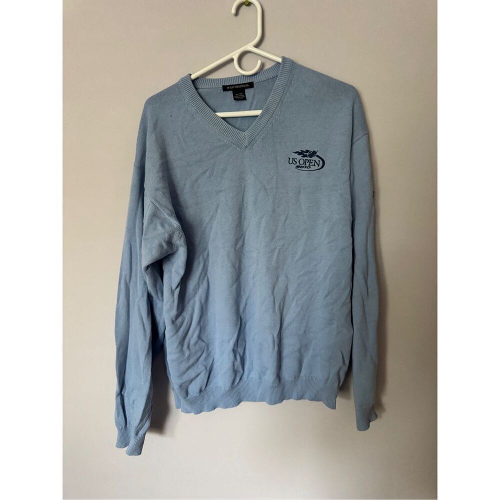 Weatherproof light blue mens sweater US open‎ 2010 size xl